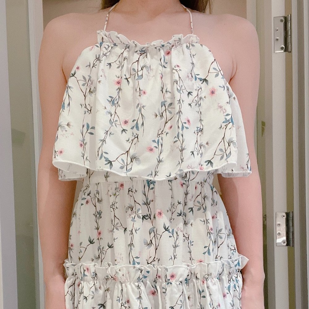 Tularosa Floral Ruffle Maxi Dress Size XS